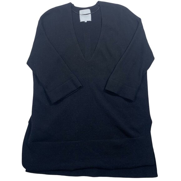 PART TWO woman's  Wool  deep V-Neck Sweater/pullover tunic  Small Black - Picture 7 of 16